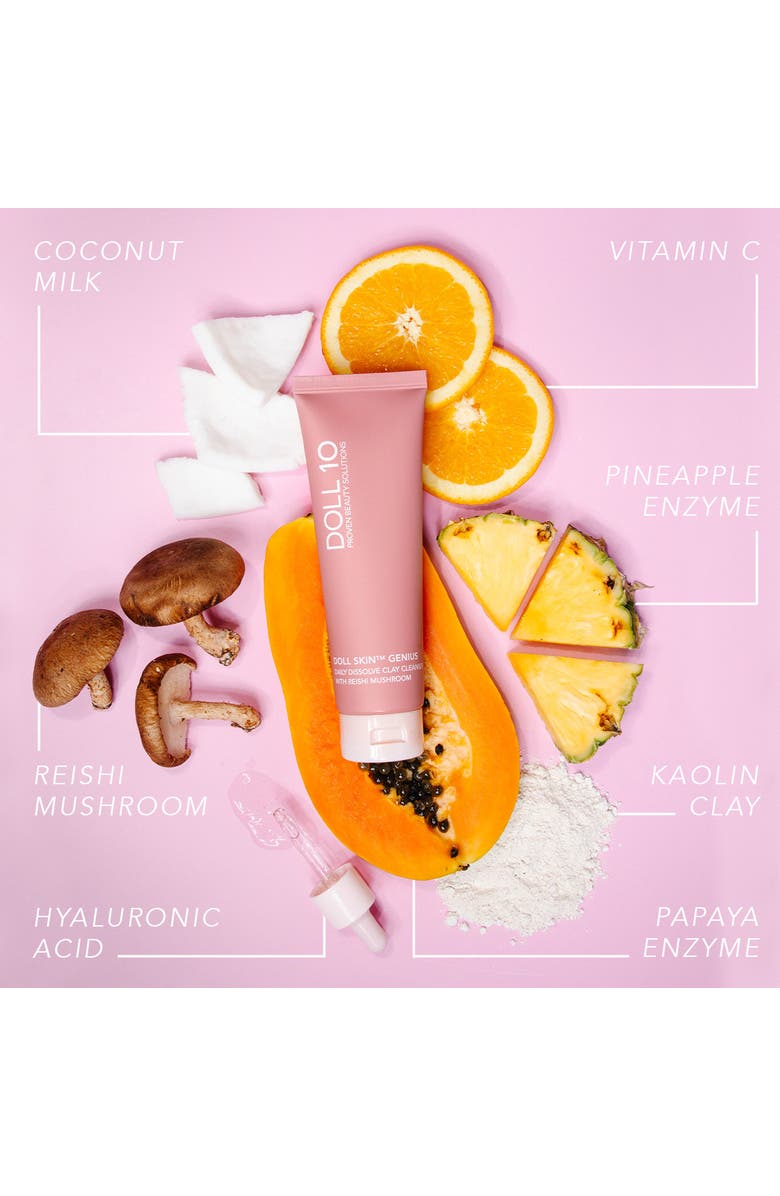 Doll 10 Beauty Doll Skin Genius Daily Dissolve Clay Cleanser with Reishi Mushroom, Alternate, color, Milky White