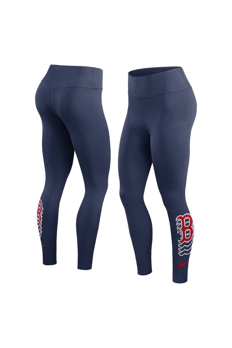 Women's Nike Navy Boston Red Sox Logo Fade Performance 7/8 Length Leggings, Main, color, Navy