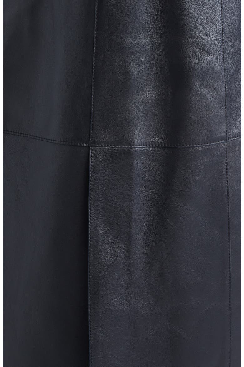 Slim Leather Coat, Alternate, color, BLACK