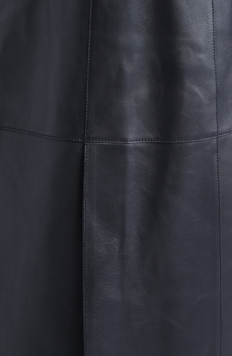 TOTEME Slim Leather Coat, Alternate, color, Black