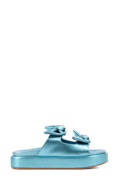 Shushop Kiki Platform Slide Sandal In Blue