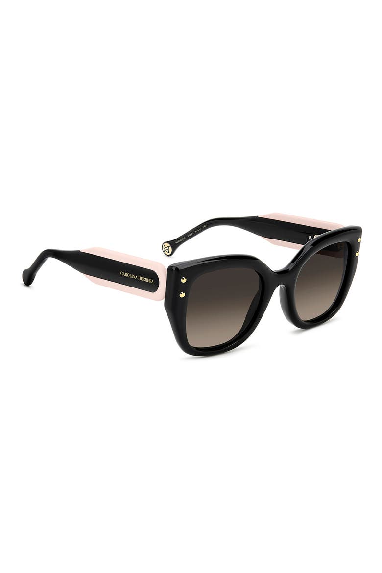51mm Gradient Square Sunglasses, Alternate, color, BLACK PINK/ BROWN SF