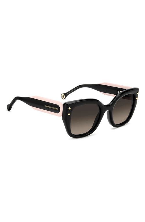 Carolina Herrera 51mm Gradient Square Sunglasses In Black Pink/brown Sf