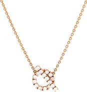 Pre-Owned Hermes Finesse Pendant Necklace 18K Rose Gold and Diamonds