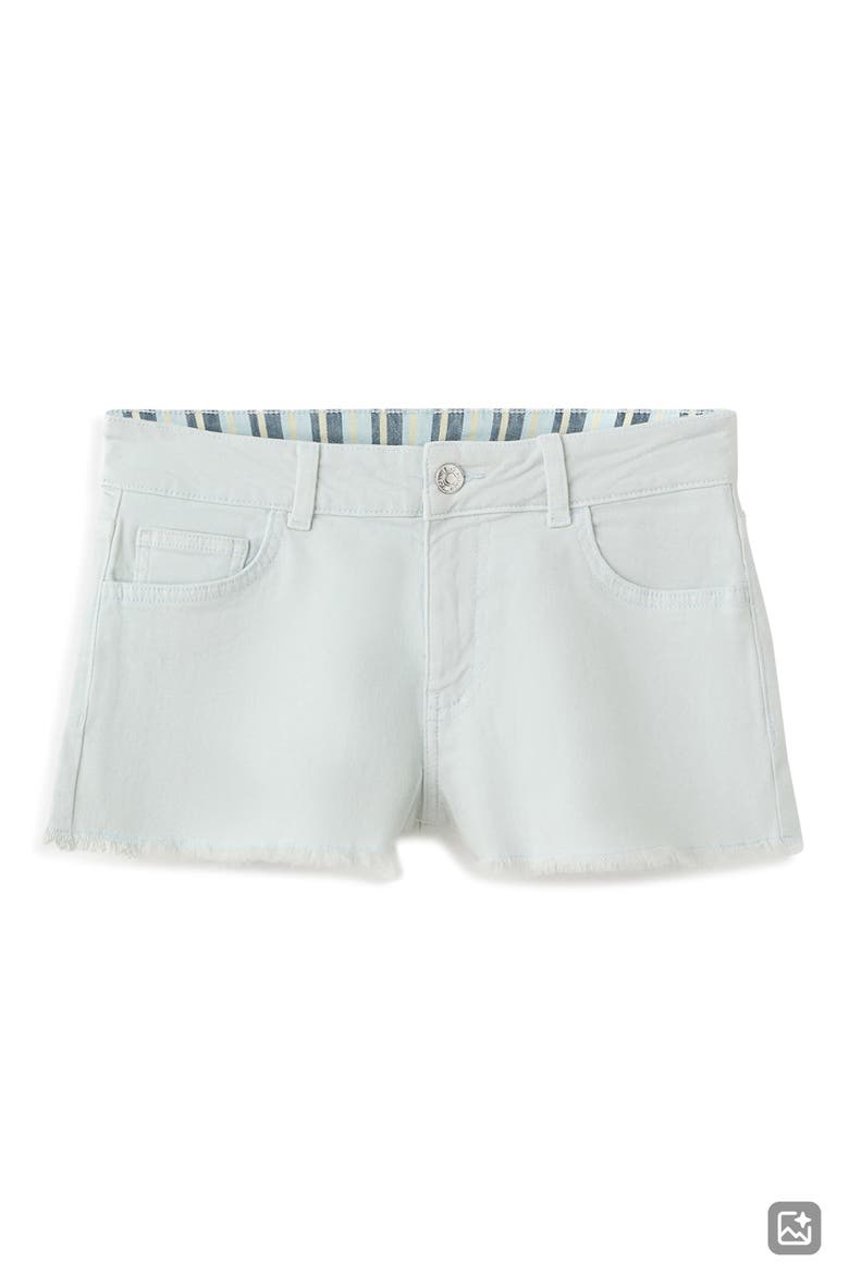 Reversible Waistband Denim Mini Shorts, Alternate, color, BLUE