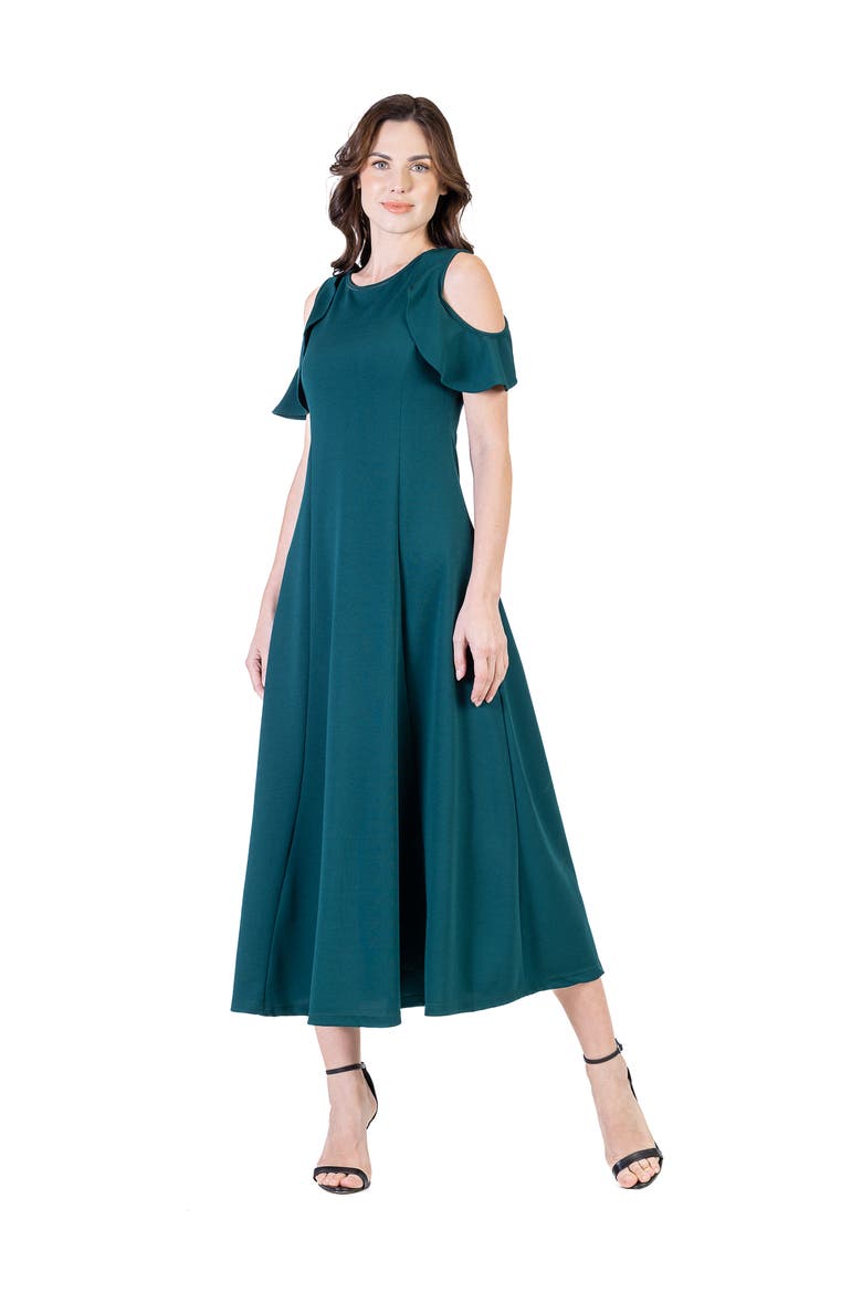 V-Neck Sleeveless Maxi Dress with Belt, Alternate, color, Hunter