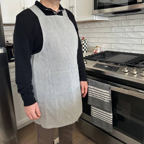 Olive And Linen Olive & Linen Crossback Apron In Gray