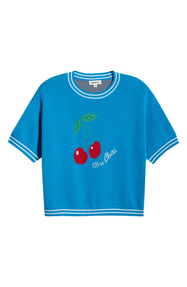 SUGARLIPS Brissy Cherry Short Sleeve Sweater, Main, color, 