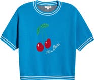SUGARLIPS Brissy Cherry Short Sleeve Sweater