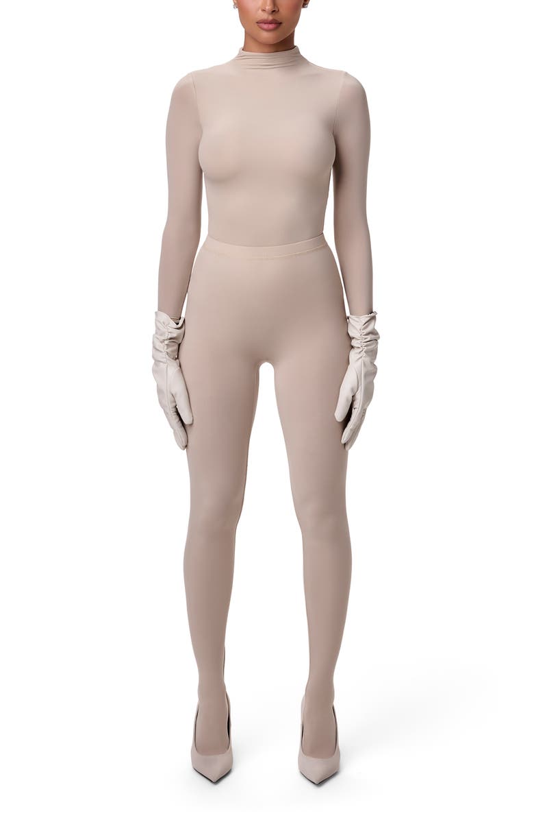 Naked Wardrobe Long Faux Leather Gloves, Alternate, color, 