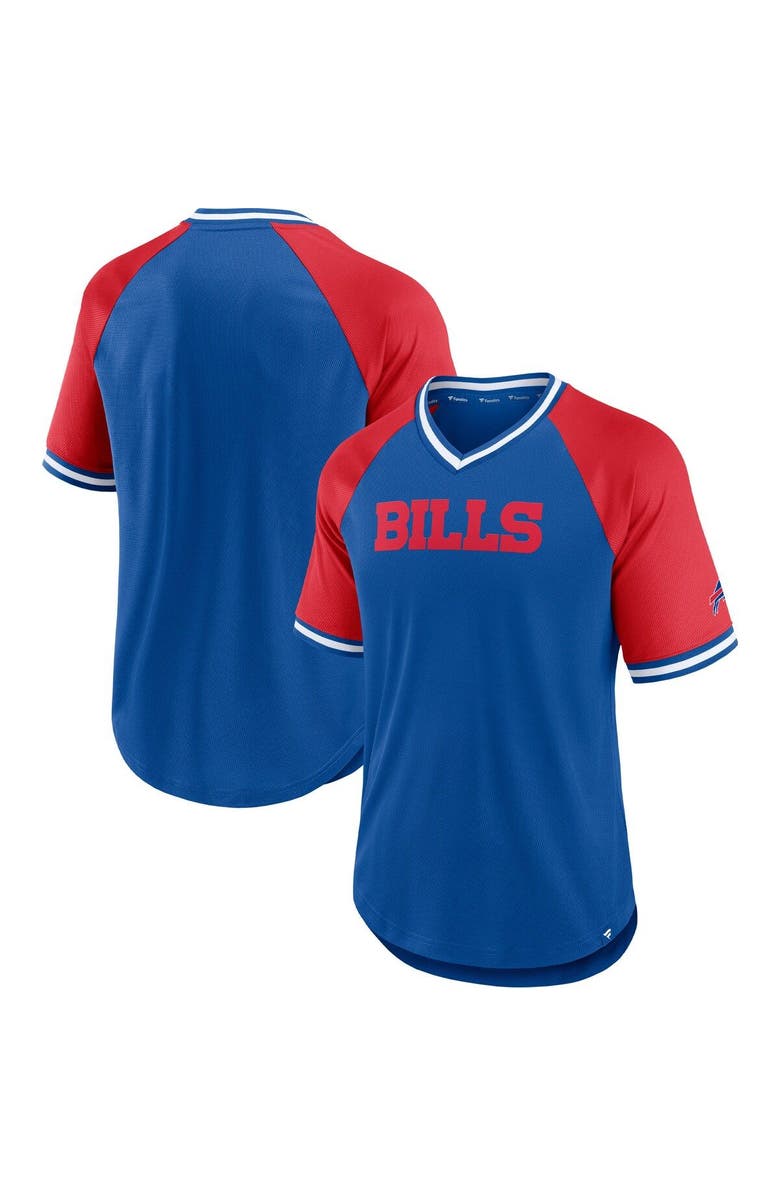 FANATICS Men's Fanatics Branded Royal/Red Buffalo Bills Second Wind Raglan V-Neck T-Shirt, Main, color, Royal