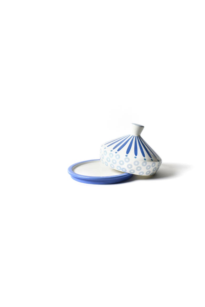 Iris Blue Burst Round Butter Dish, Alternate, color, Blue