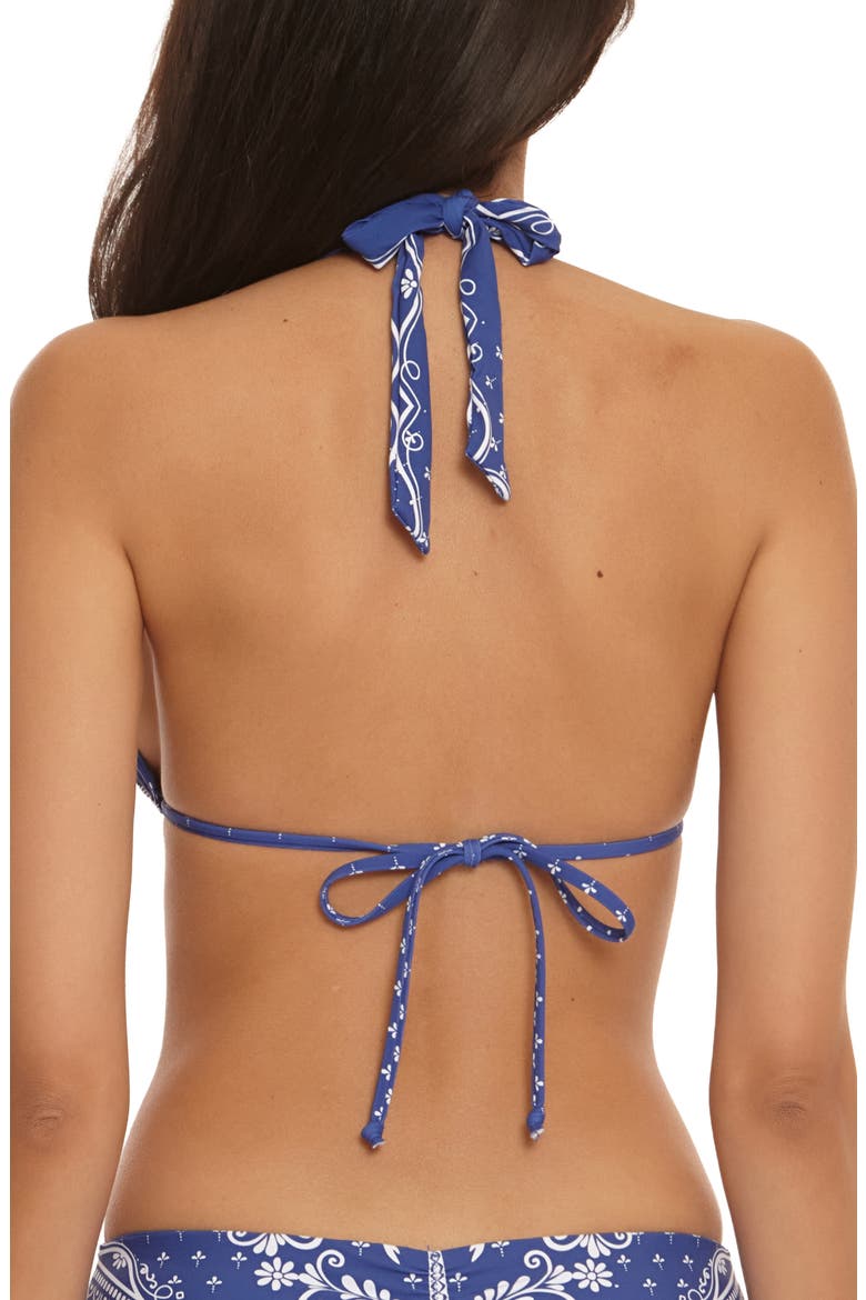 Seaside Triangle Bikini Top, Alternate, color, NAVY