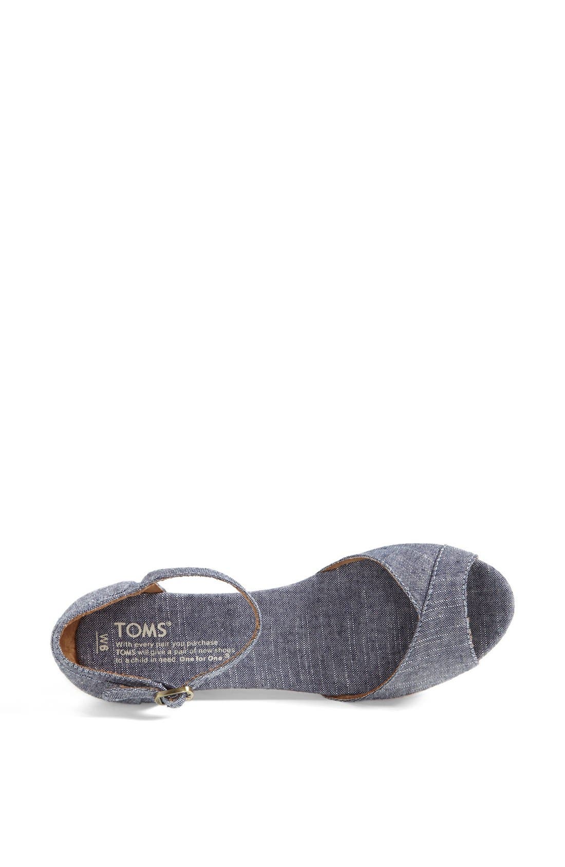 Platform Wedge Sandal, Alternate, color, DENIM