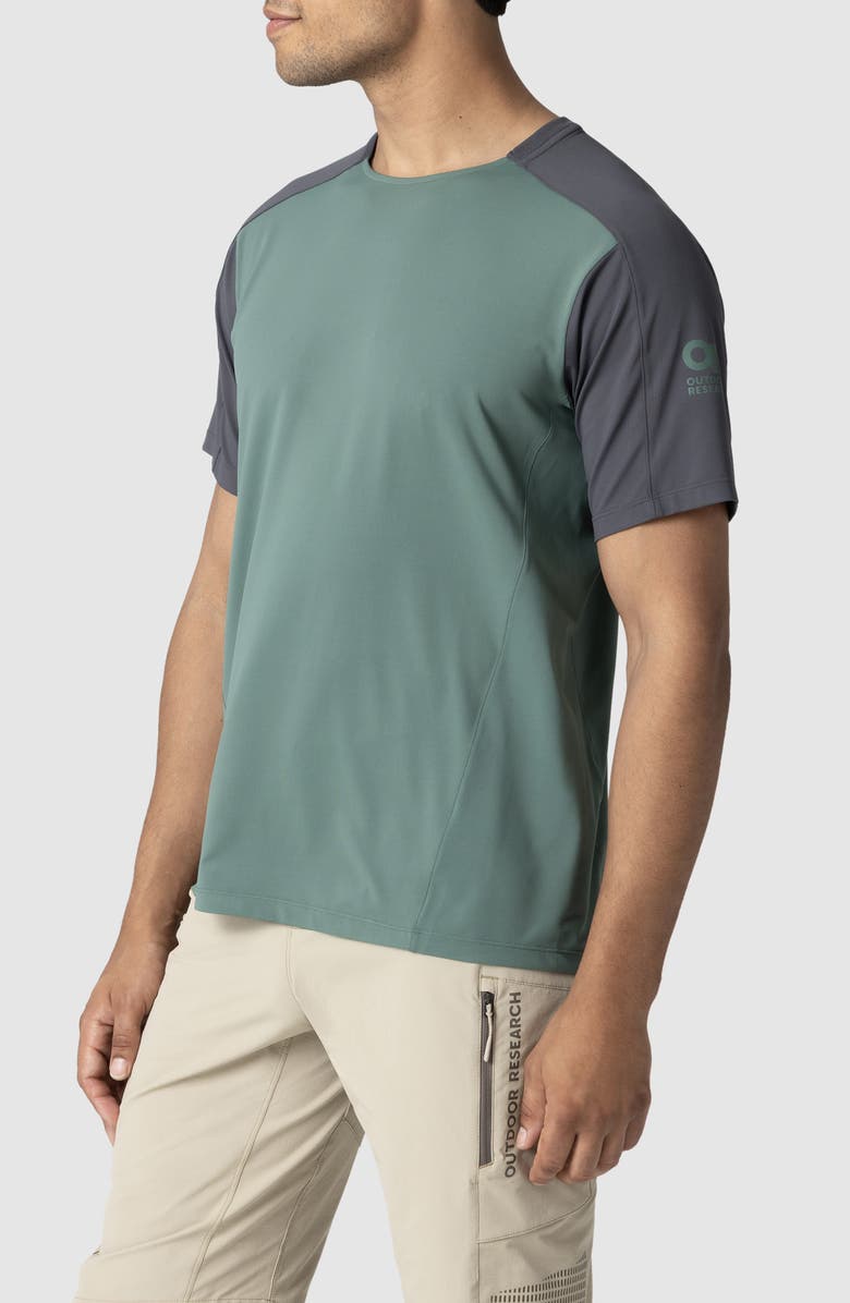 Outdoor Research Freewheel Mountain Bike T-Shirt, Alternate, color, Storm/ Malachite