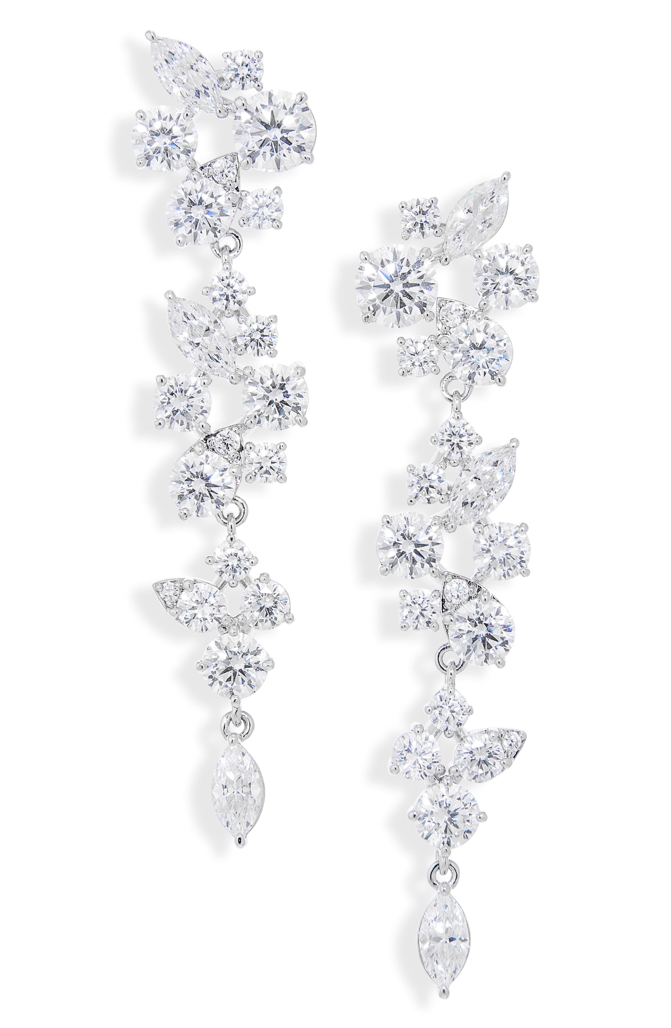 Chiara Cluster Linear Drop Earrings