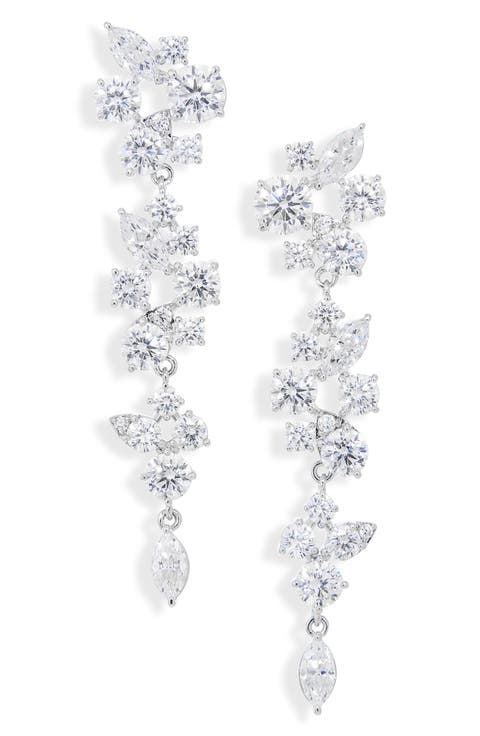 Chiara Cluster Linear Drop Earrings