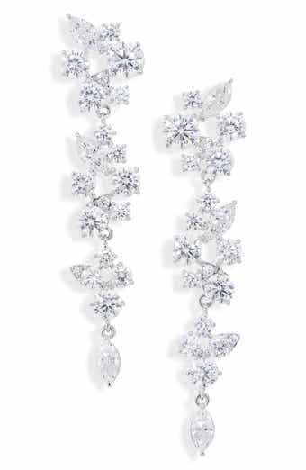 Chiara Cluster Linear Drop Earrings