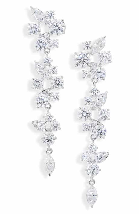 Chiara Cluster Linear Drop Earrings