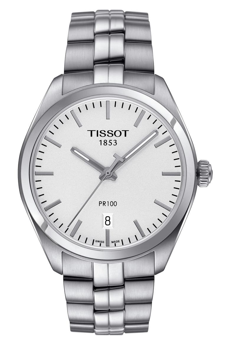 PR100 Bracelet Watch, 39mm, Main, color, SILVER