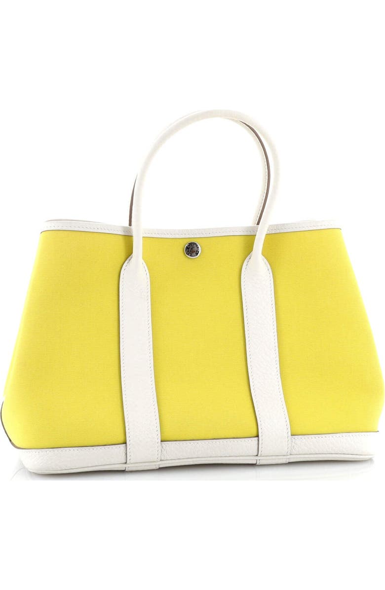 Pre-Owned Hermes Garden Party Tote Toile and Leather 30, Alternate, color, Lime