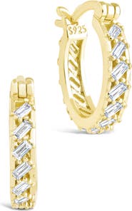 Sterling Forever Norabelle Micro Cubic Zirconia Hoop Earrings