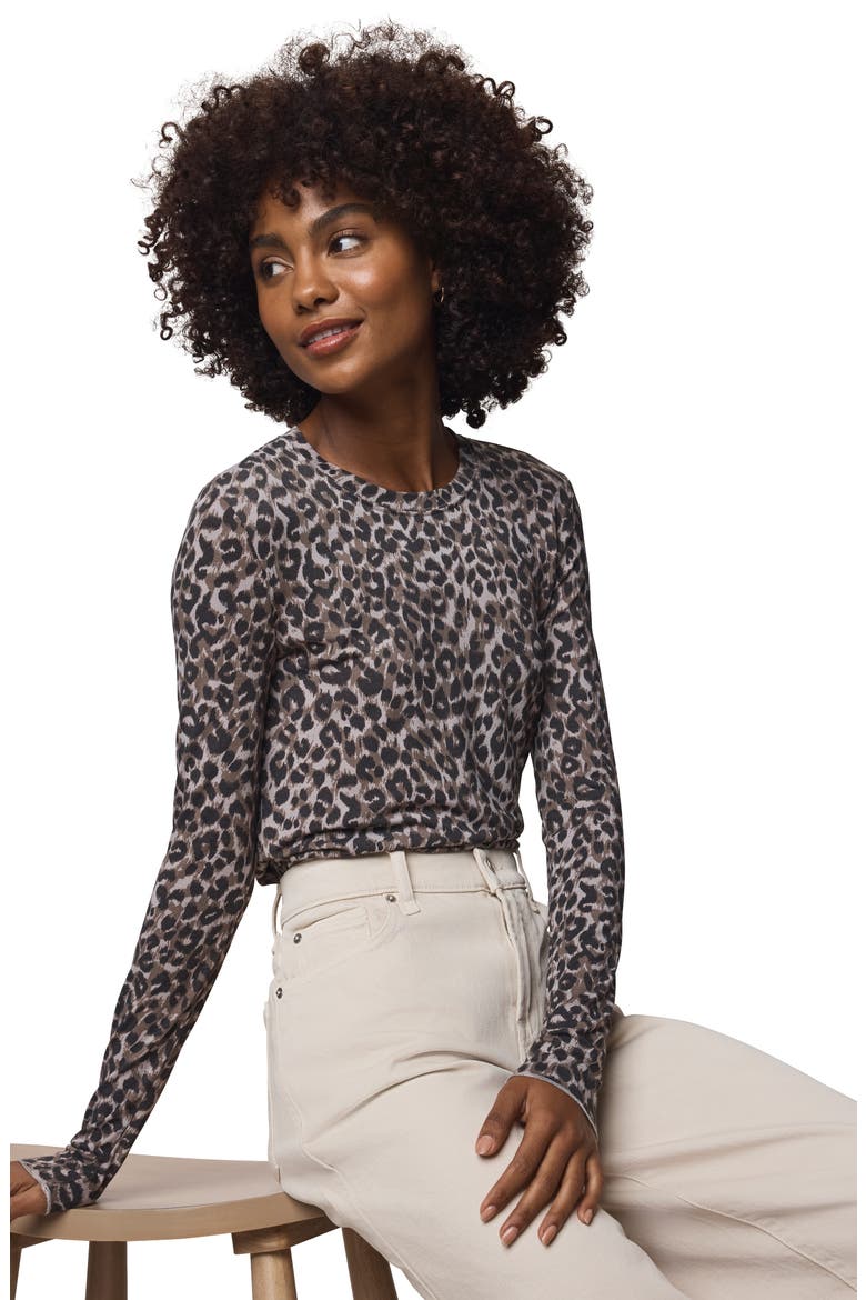 Leopard Print Long Sleeve T-Shirt, Alternate, color, LEOPARD PRINT