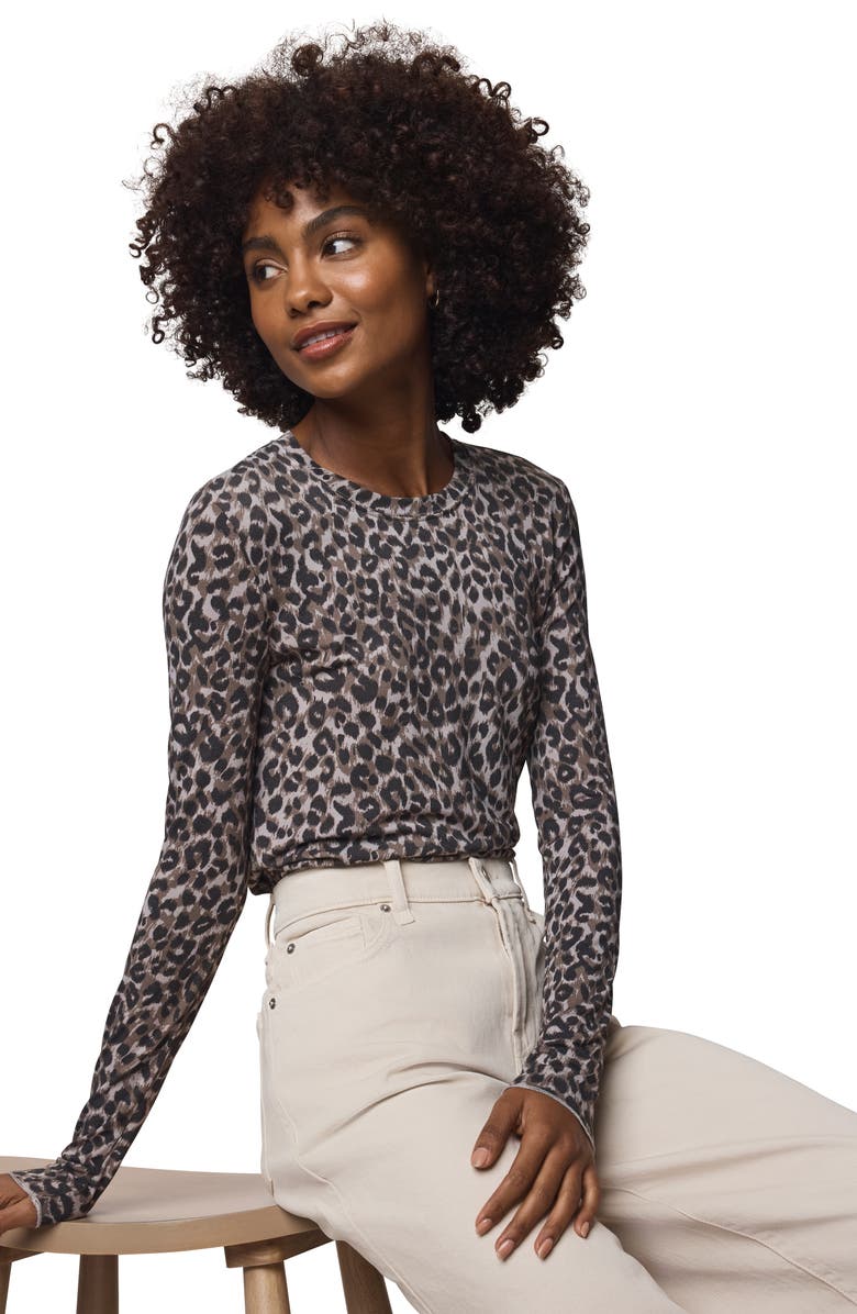 Splendid Leopard Print Long Sleeve T-Shirt, Alternate, color, Leopard Print
