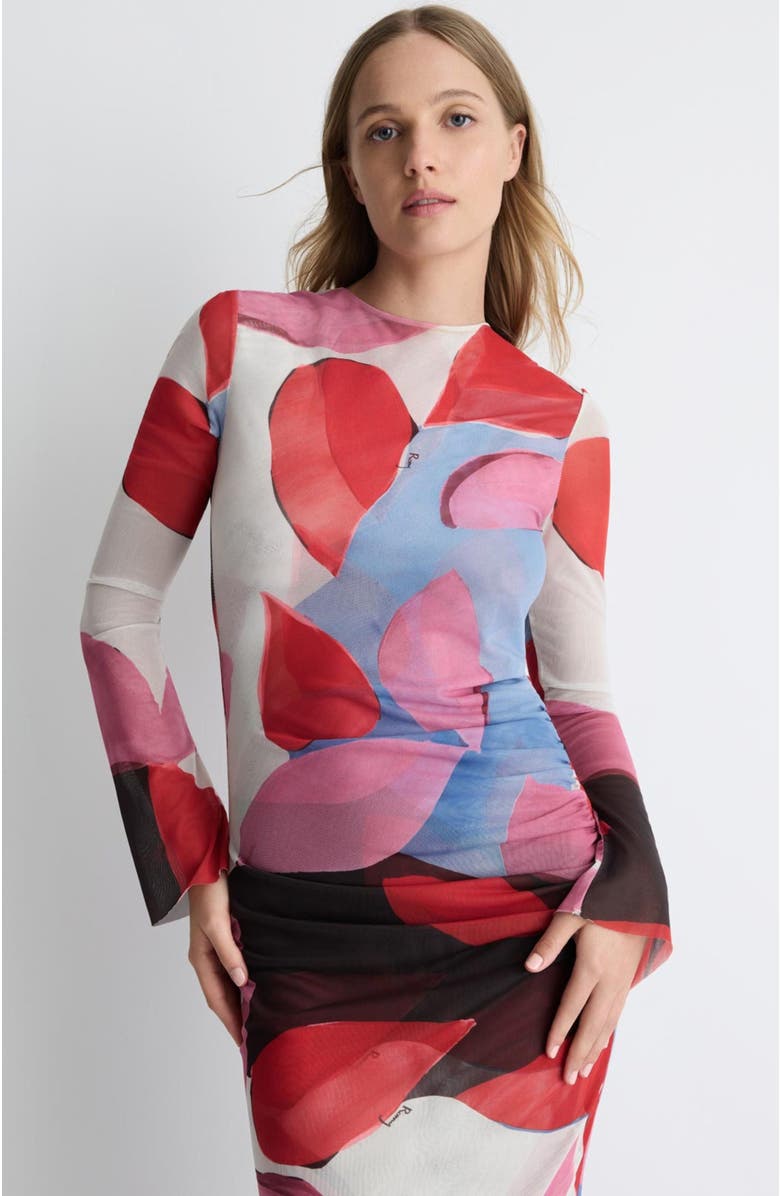Romy Clara Mesh Dress, Alternate, color, Abstract Beauty