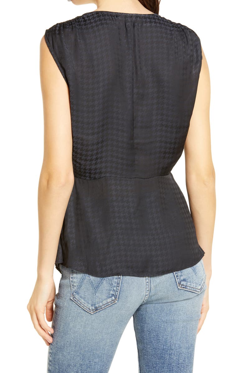 Chelsea28 Houndstooth Satin Drape Top, Alternate, color, 