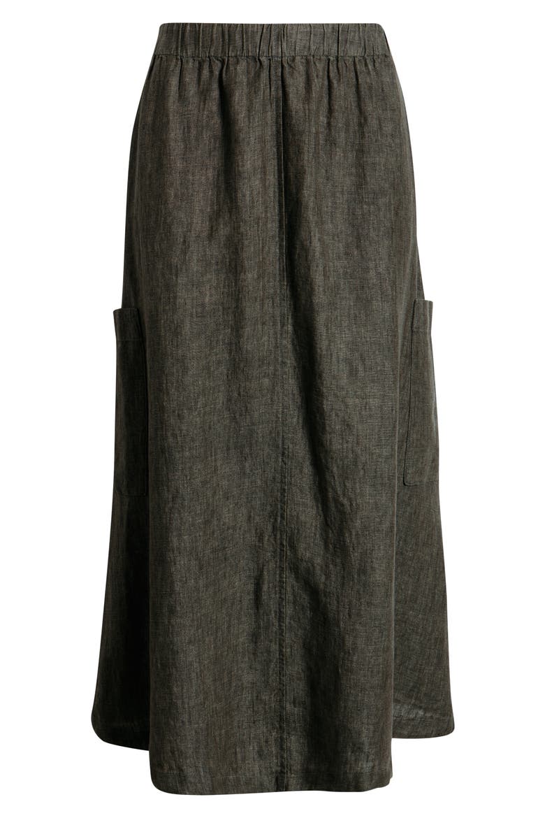 Organic Linen Cargo Skirt, Alternate, color, BAYLEAF