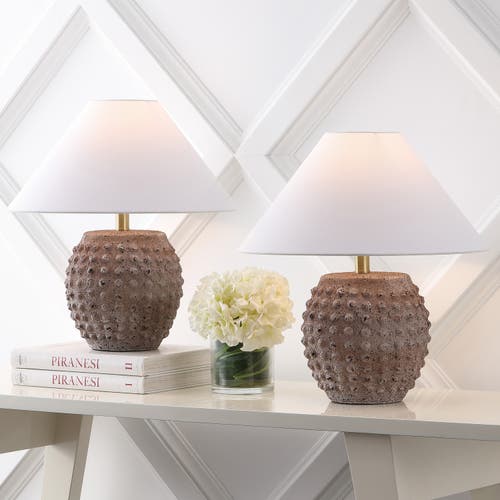 Jonathan Y Effie 18.25" Minimalist Scandinavian Ceramic/iron Hobnail Led Table Lamp