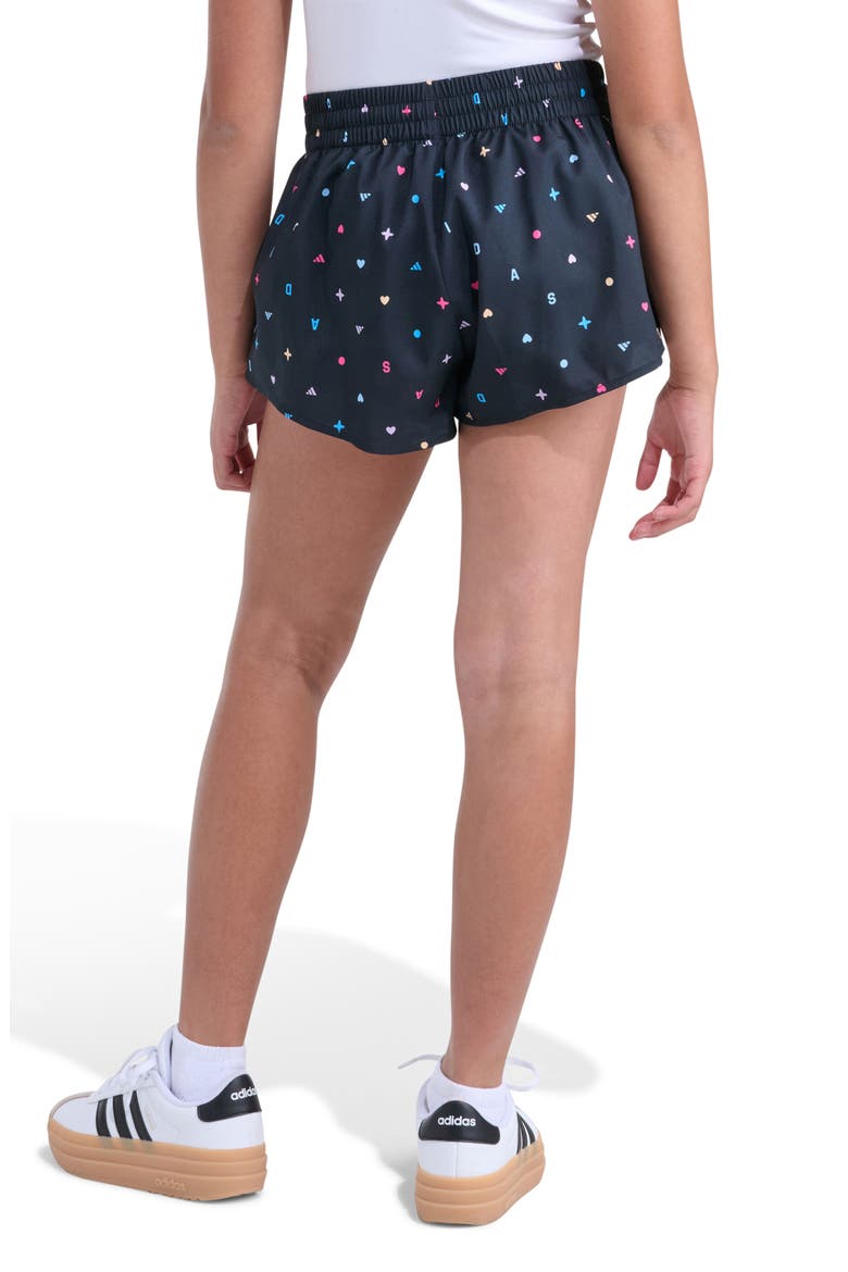 Kids' Print Activewear Shorts, Alternate, color, BLACK W/ PINK