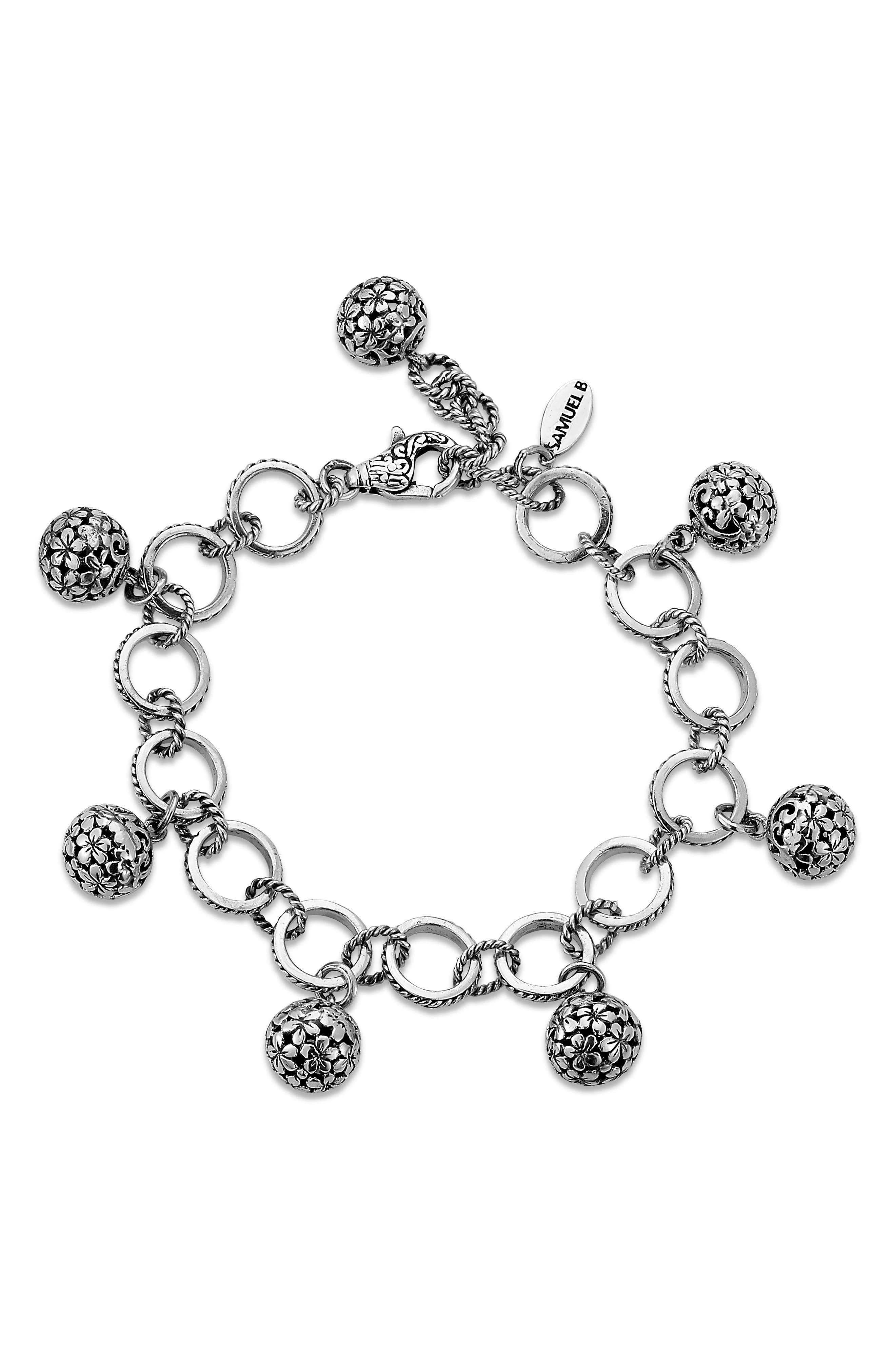 SAMUEL B. Bali Ball Charm Link Chain Bracelet (Women) | Nordstromrack