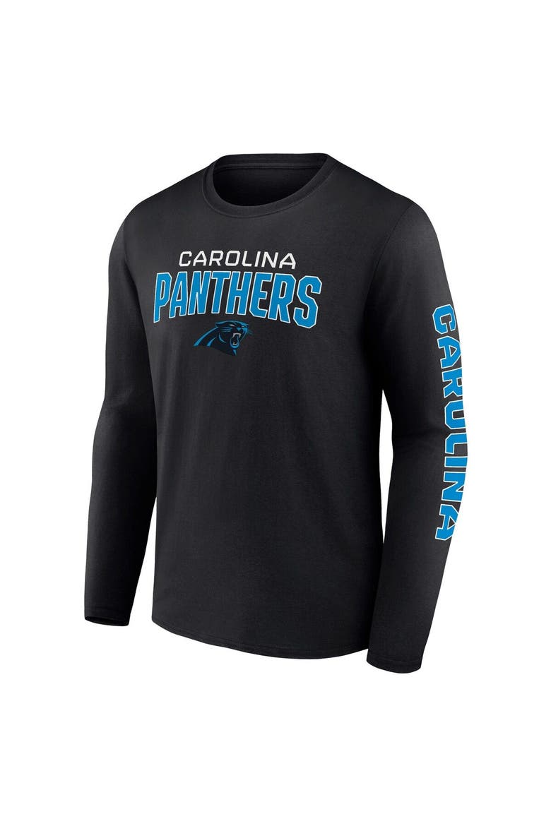 Men's Fanatics Branded Black Carolina Panthers Wordmark Go the Distance Long Sleeve T-Shirt, Alternate, color, Black