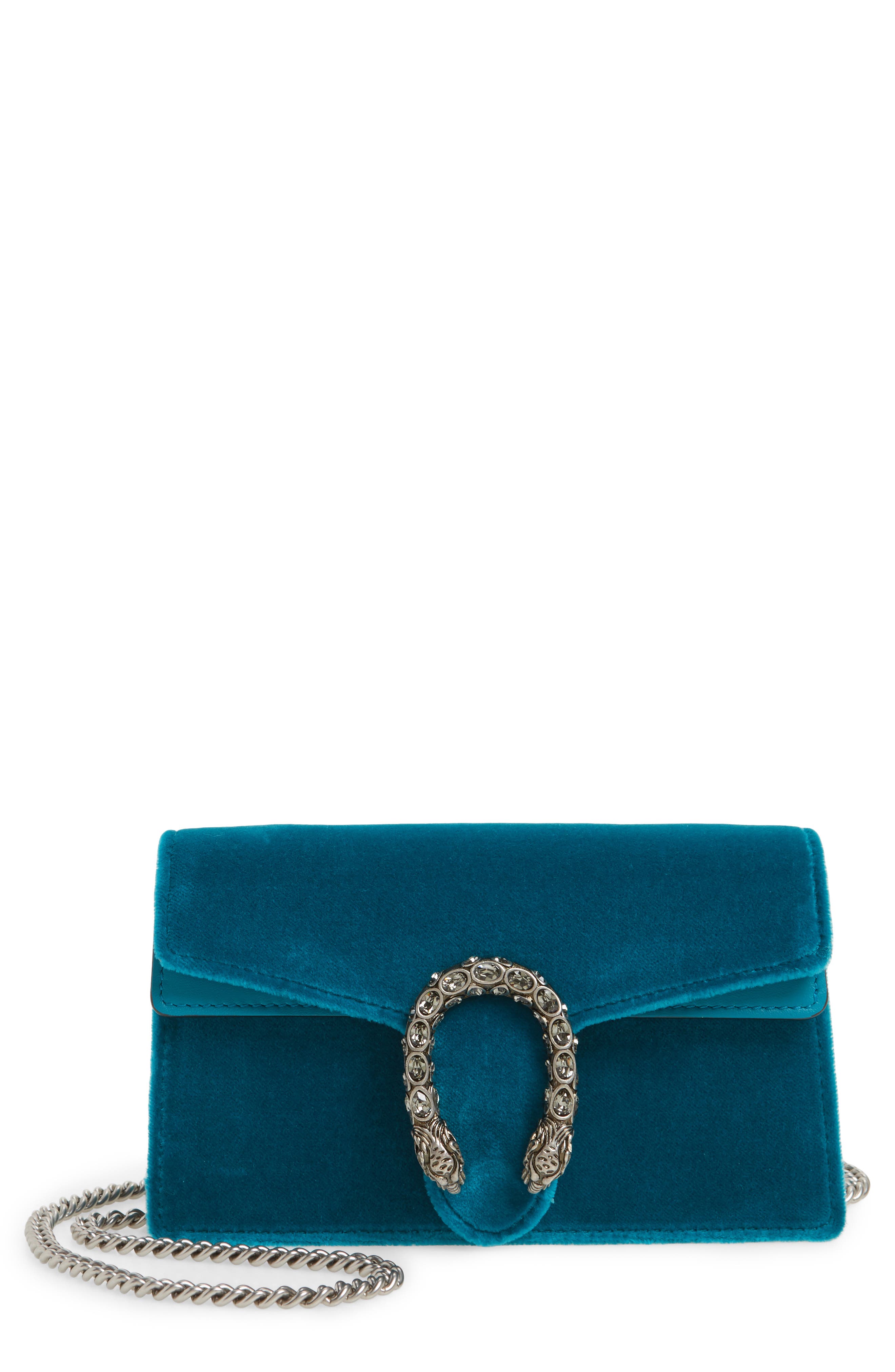 Gucci Super Mini Dionysus Velvet Shoulder Bag, Main, color, 