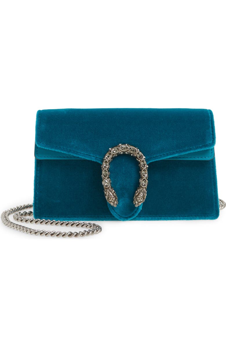 Gucci Super Mini Dionysus Velvet Shoulder Bag, Main, color,
