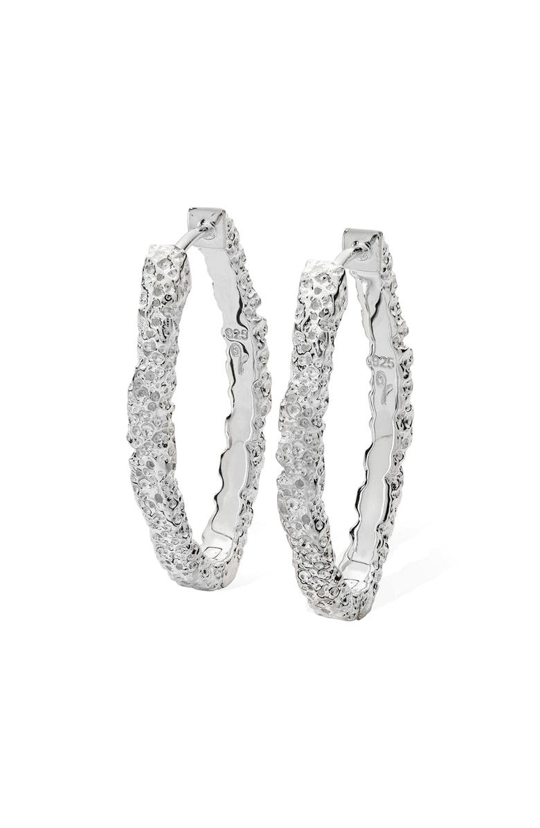 Lucy Quartermaine Hula Medium Hoop Earring, Main, color, Sterling Silver