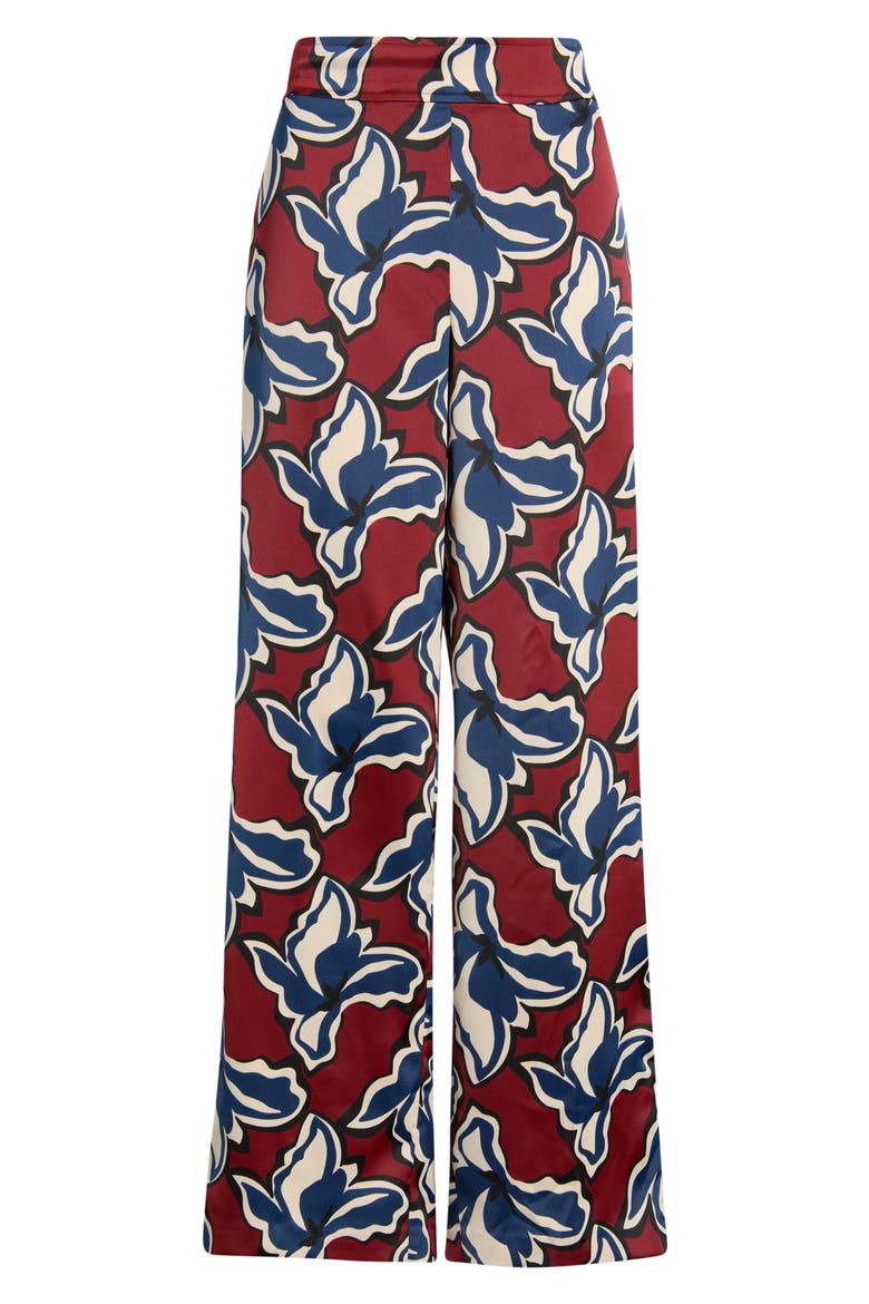 Floral High Waist Wide Leg Pants, Alternate, color, RUST MULTI