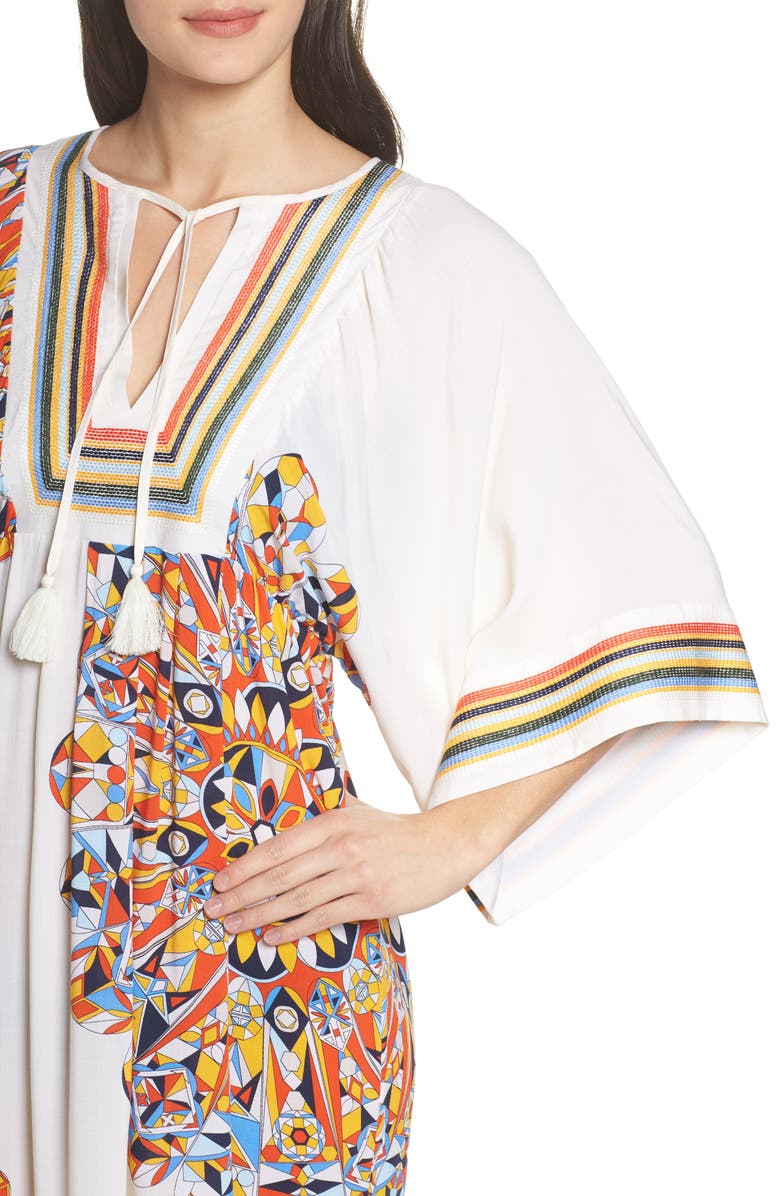 Tory Burch Geometric Tunic Cover-Up, Alternate, color, 