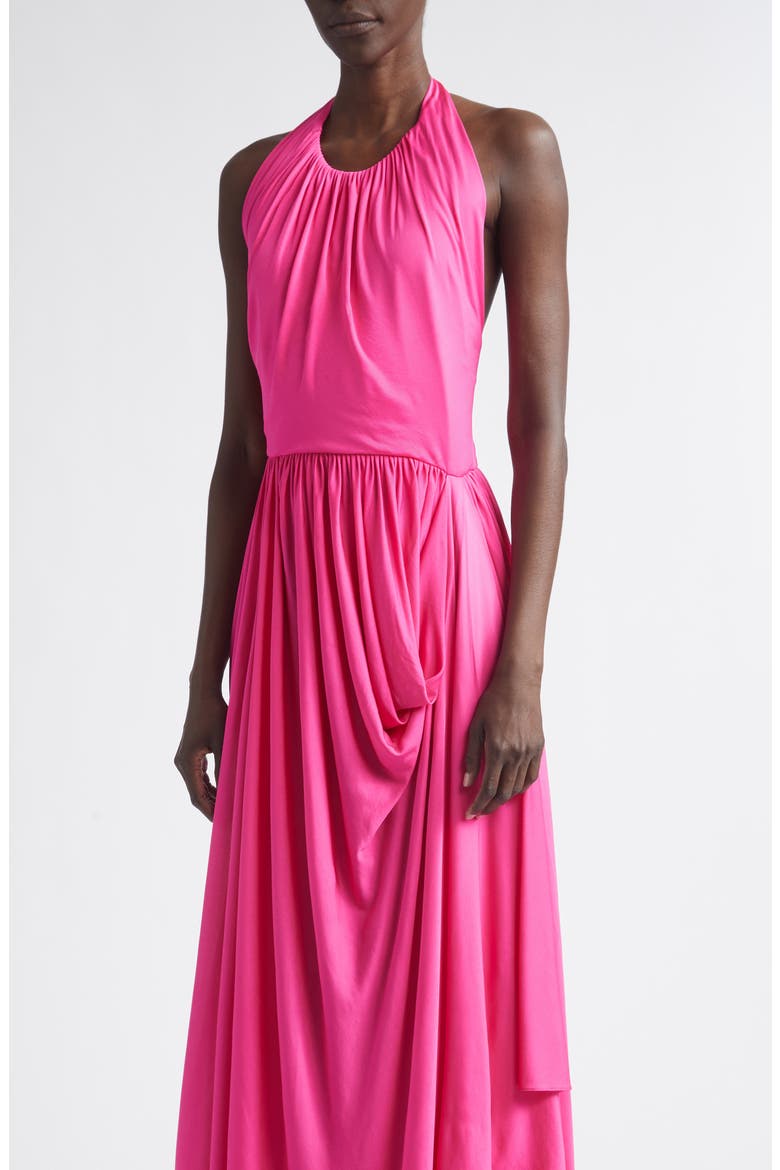 Draped Jersey Halter Neck Gown, Alternate, color, FUCHSIA