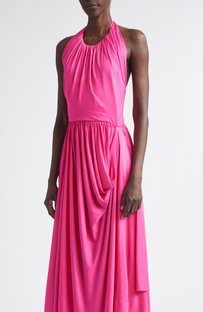 Givenchy Draped Jersey Halter Neck Gown, Alternate, color, Fuchsia