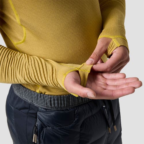 Backcountry Pines Microgrid Ultra-lt Baselayer Crew Top In Yellow