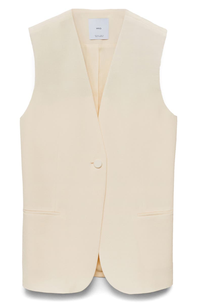 MANGO Longline Vest, Alternate, color, Vanilla