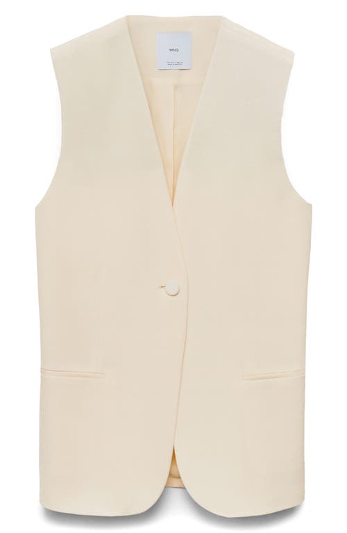 Mango Long Flowy Gilet Vanilla In Neutral
