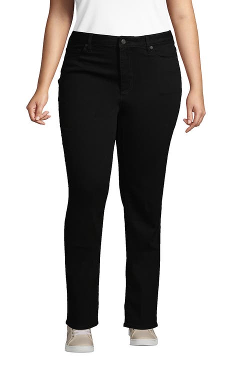 Plus Size Mid Rise Straight Leg Blue Jeans