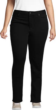 Lands' End Plus Size Mid Rise Straight Leg Blue Jeans