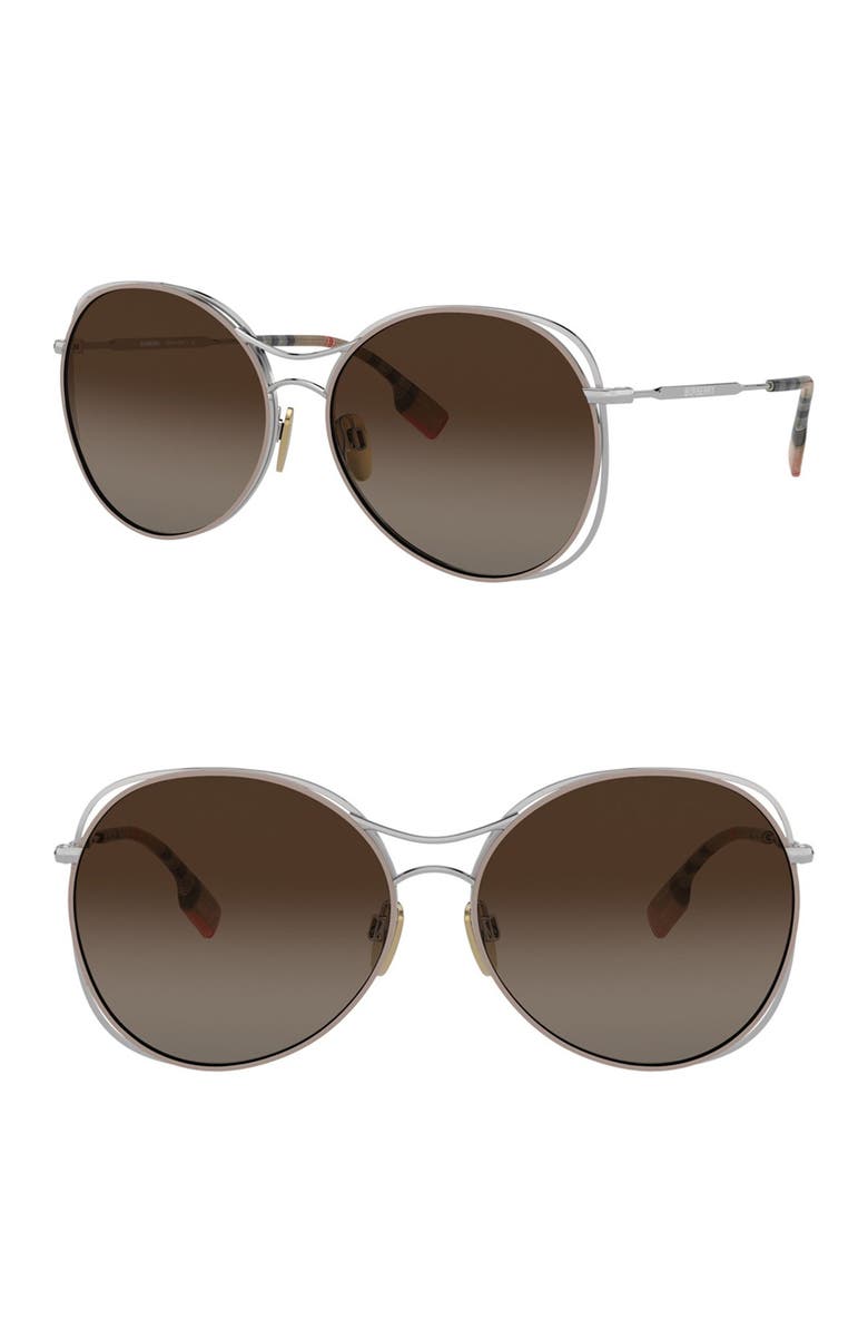 Burberry 60mm Gradient Round Sunglasses, Main, color,