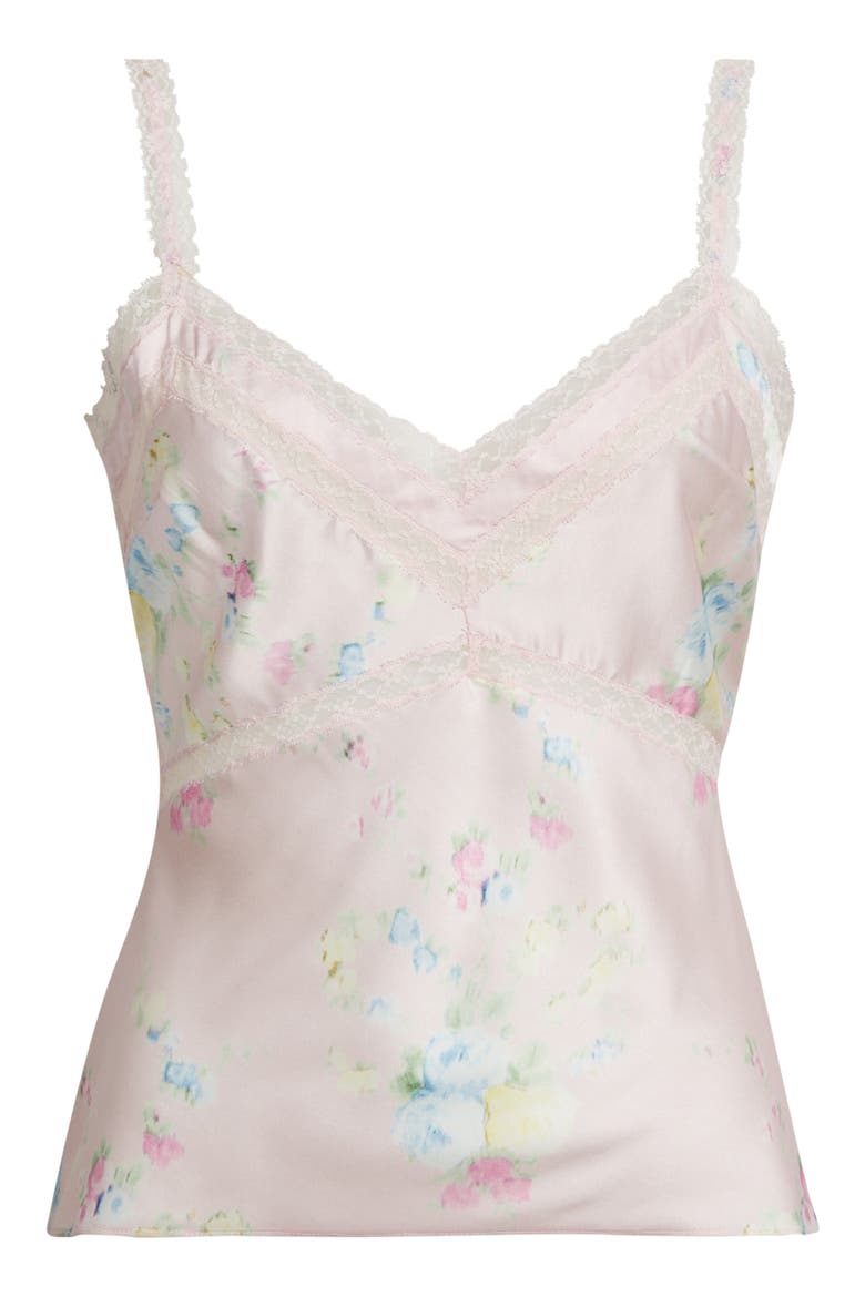 Lirena Floral Satin Top, Alternate, color, ROSY TRELLIS