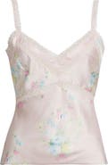 LoveShackFancy Lirena Floral Satin Top